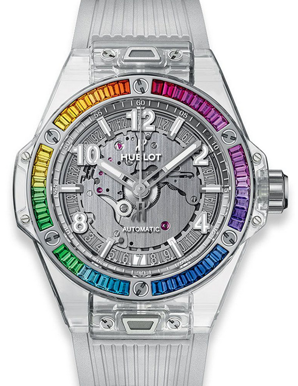 AAA Replica Hublot Big Bang One Click Sapphire Rainbow Ladies Watch 465.JX.4802.RT.4099